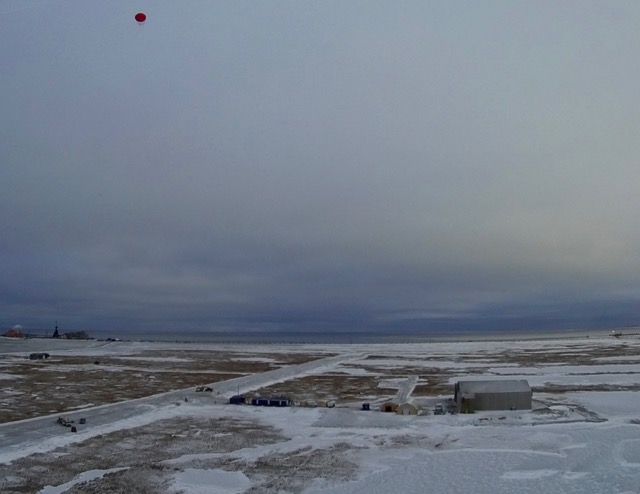 The AMF-3 and ARM tethered balloon, as seen by a DataHawk.