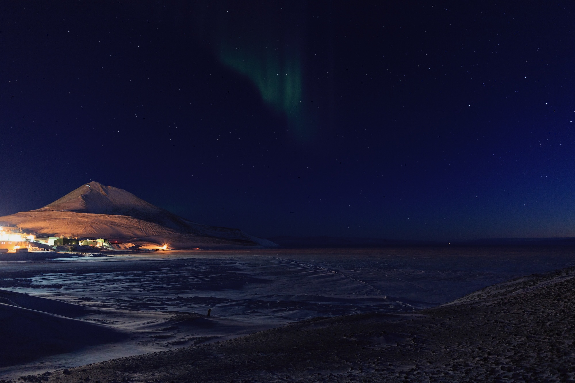 McMurdo Station at night