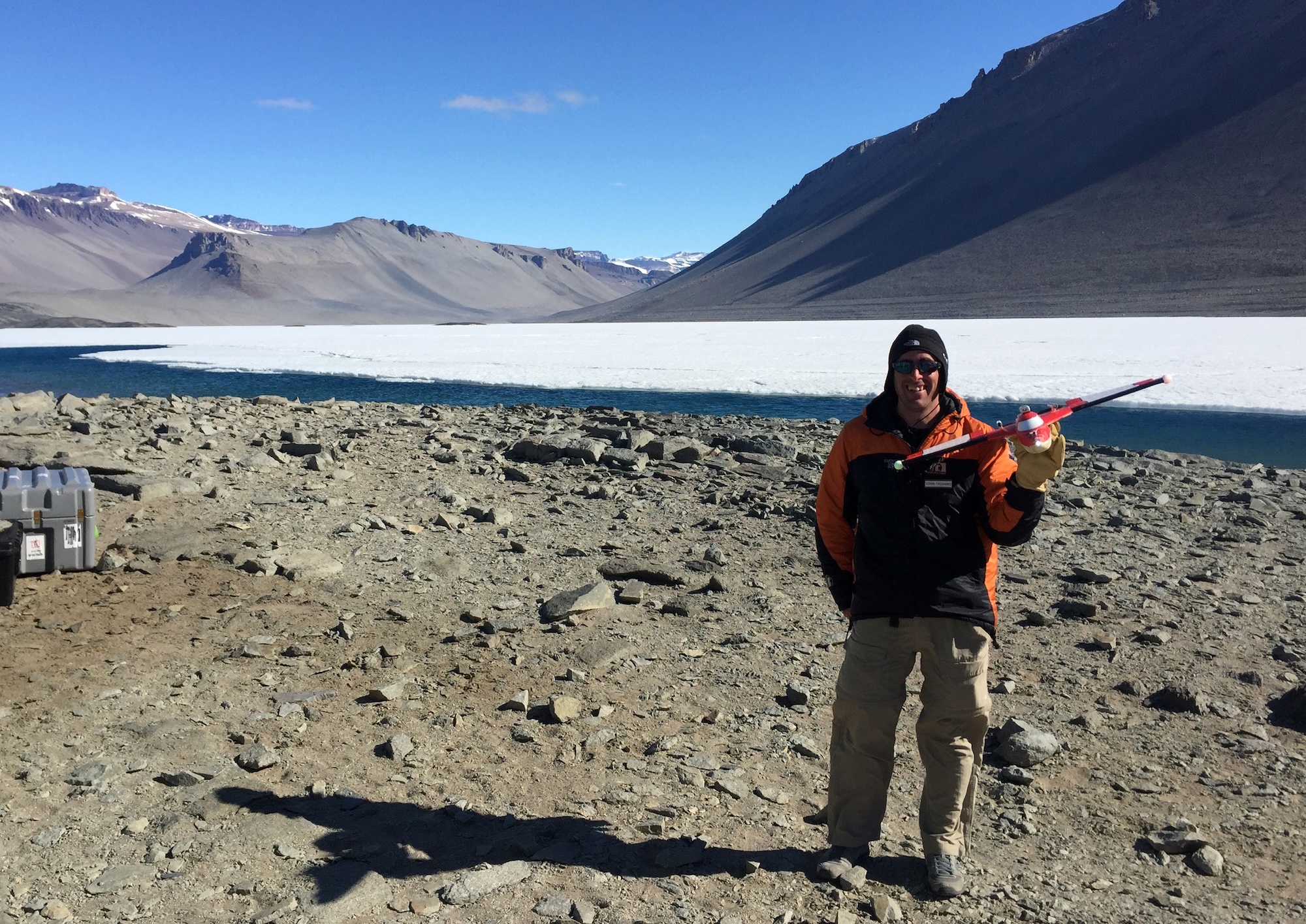 John with a SUMO drone in the Dry Valleys