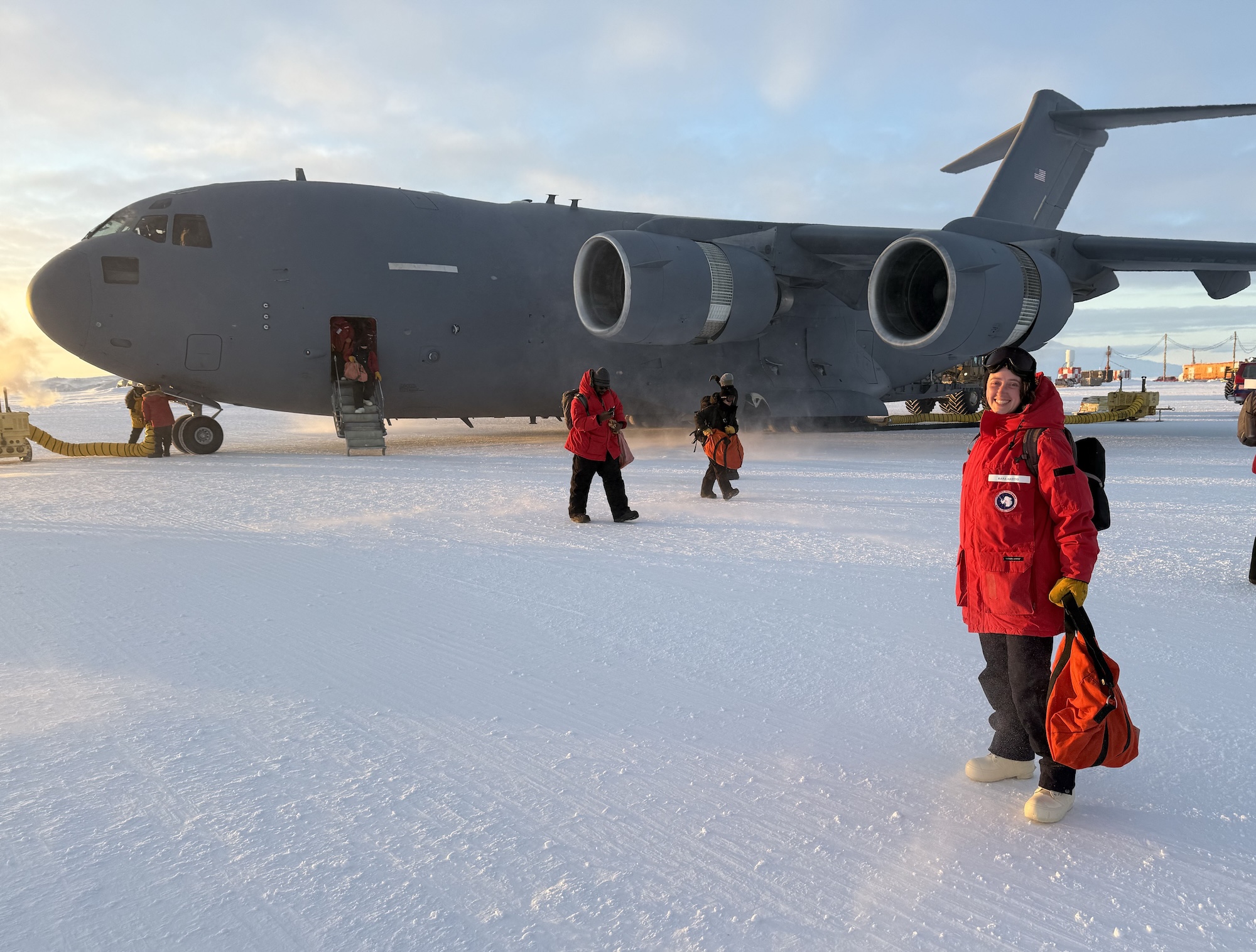 Kara and C17 on ice runway