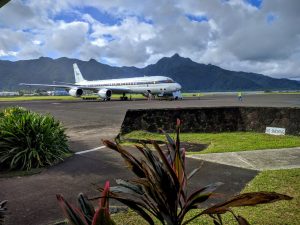 The DC-8 lands in Samoa. Photo credit: Joe Katich