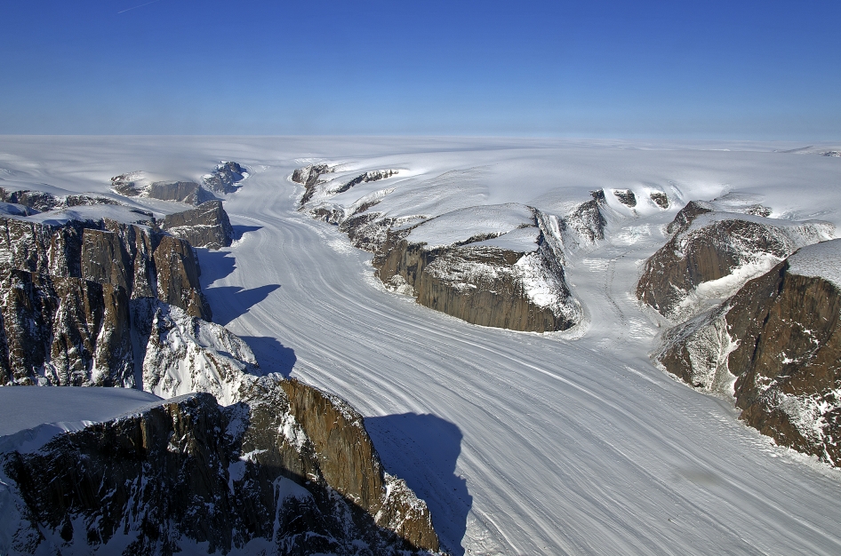Penny Ice Cap, Baffin Island, Nunavut, Canada. Credit: NASA
