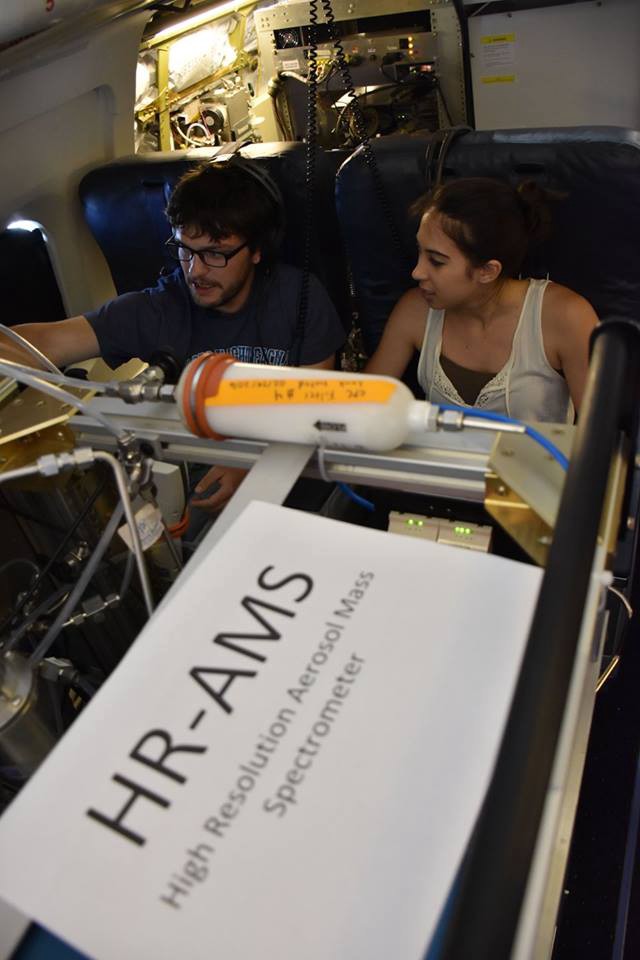 Teaching another SARP student about my instrument during the second flight. Image courtesy of Jane Peterson.
