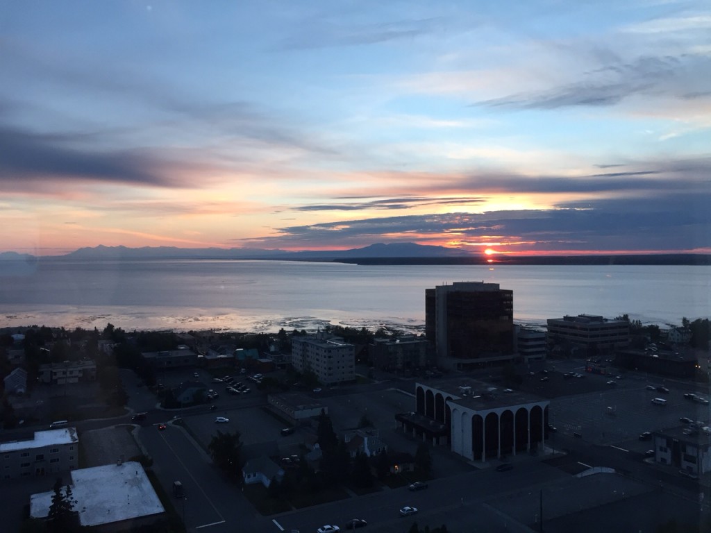 Sunset over downtown Anchorage.