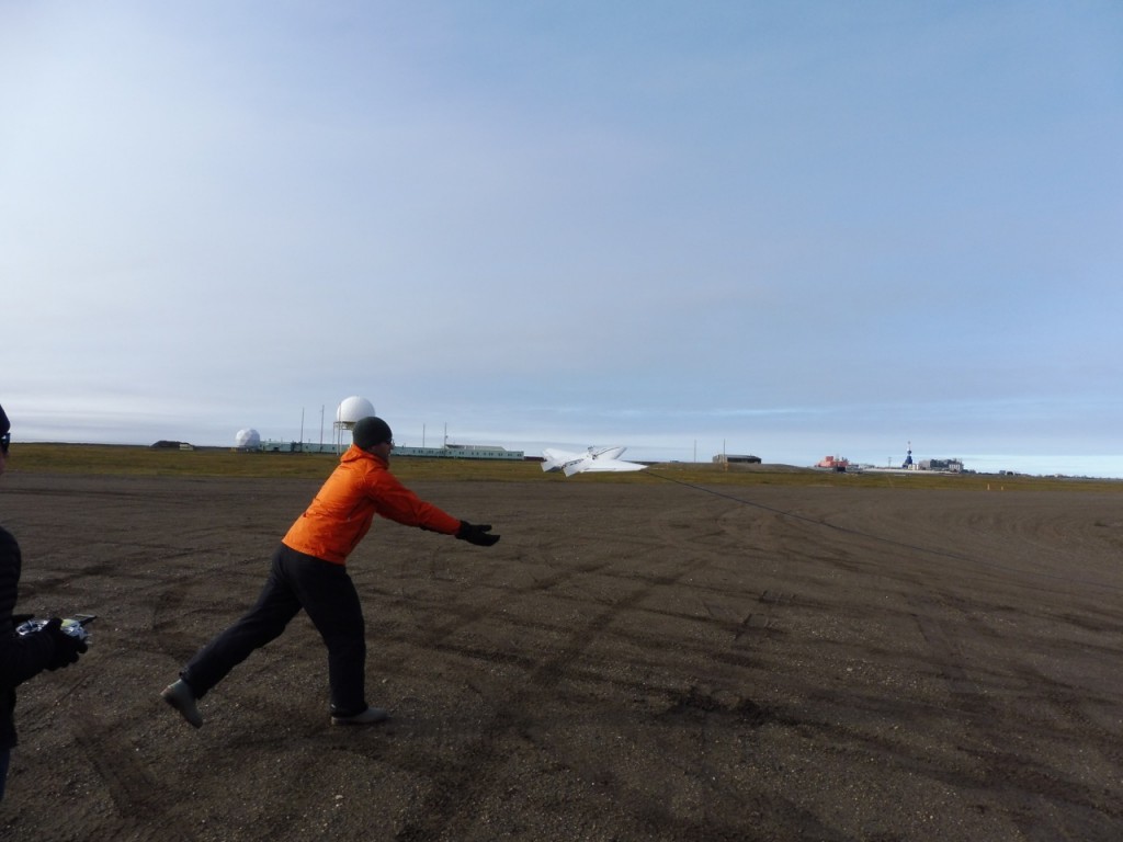 Gijs launching one of several DataHawks from the runway this morning.