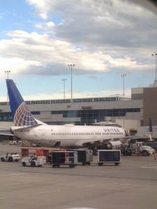 Boarding plane in Denver, Colorado, USA